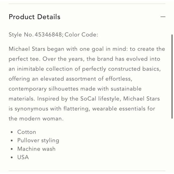 Michael Stars T-Shirt for Anthropologie Size XS/S Basic White Shine Tee Top USA - Picture 4 of 12